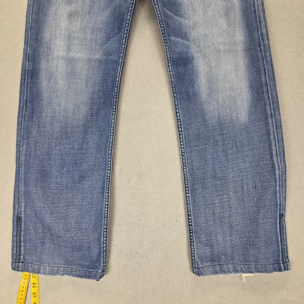 Diesel Jeans Mens 32x34 Blue Quratt Regular Straight Button Altered Hem 008BK